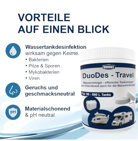 DuoDes Travel zur Wassertankdesinfektion