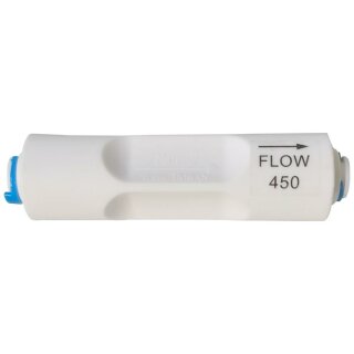 Aquintos Durchflussbegrenzer Flow 450 für 96,5 Gallonen am Tag. Anschluss in 1/4" Easy & Quick