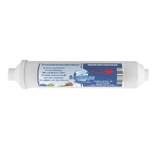 Aquintos Vitaflow Aktiv Inline-Kartusche Postaktivkohlefilter 10 x 2 Zoll - Easy Quick Steckanschluss 1/4 Zoll