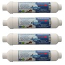 4x Aquintos Vitaflow Aktiv Inline-Kartusche Postaktivkohlefilter 10 x 2 Zoll - Easy Quick Steckanschluss 1/4 Zoll
