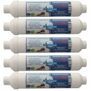 5x Aquintos Vitaflow Aktiv Inline-Kartusche Postaktivkohlefilter 10 x 2 Zoll - Easy Quick Steckanschluss 1/4 Zoll
