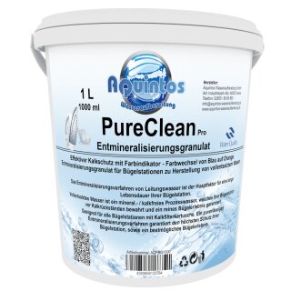 PureClean PRO Nachfüllung für Kalkschutzfilter passend für Laurastar Dampfbügelstationen Bügelstation Bügeleisen Kalkschutz Granulat Reinstwasser zur Dampferzeugung mit Farbindikator von Blau auf Orange