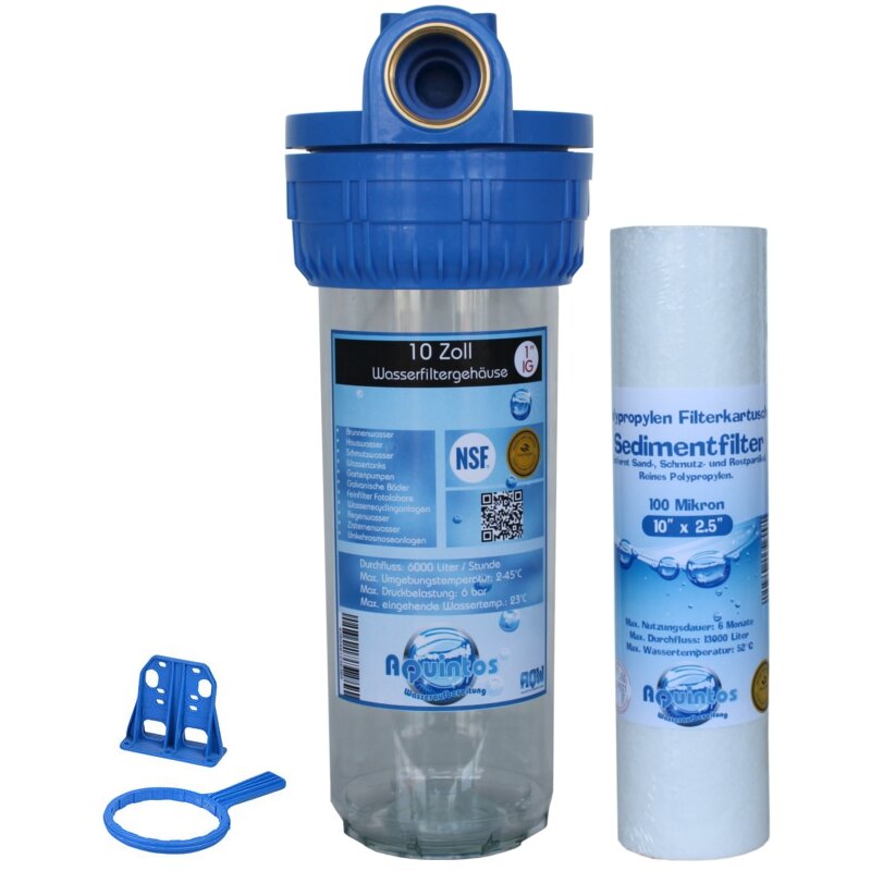 Wasserfilter Gehäuse 10 Zoll 1/" TIO-6 Vor Filter Anlage Trinkwasser Hauswasser