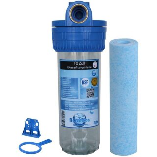 Wasserfiltergehäuse 10 Zoll - 1 Zoll Innengewinde Wandhalter & Filterschlüssel Antibakterieller Sedimentfilter 20µm