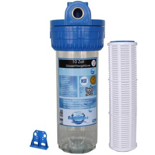 Wasserfiltergehäuse 10 Zoll - 1/2 Zoll Innengewinde Wandhalter Nylonfilter 100µ