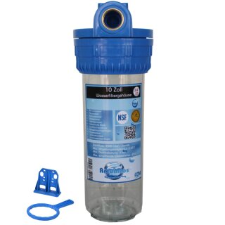 Wasserfiltergehäuse 10 Zoll - 3/4 Zoll Innengewinde Wandhalter & Filterschlüssel Ohne Filterkerze