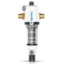 Aquintos R&uuml;cksp&uuml;lfilter mit Druckminderer und Manometer RDX 1 - 10 bar 1&quot;Zoll - DN25 Hauswasserfilter Hauswasserstation