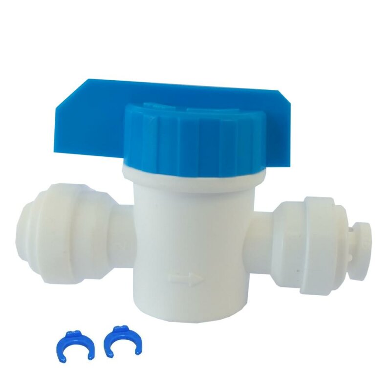 4er-Set 6mm Messing-Kugelhahn 2-Wege – Absperrventil Mit Schlauchtülle & 8 Klemmen, Für Wasser & Gas, 1/4 Zoll