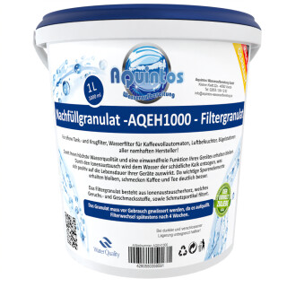 Aquintos Kalkschutz++ Nachfüll Granulat für Wasserfilter Kaffeevollautomaten Tischwasserfilter Filterpatrone Aquintos-Water-Technologie 1Liter Refill Filtergranulat AQEH auch für sehr hartes Wasser geeignet.