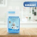 AquinTobs Milchschaumreiniger Milchsystemreiniger 1 Liter blau, universaler Cappuccino-Reiniger für Milchaufschäumer Kaffeevollautomat von Jura Melitta Nivona WMF DeLonghi Miele Krups AEG Milchsysteme