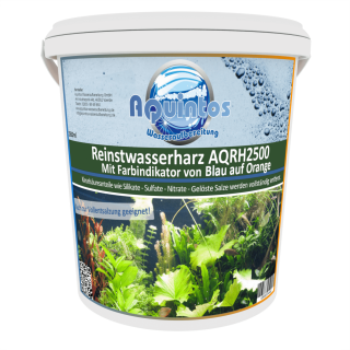 Aquintos Reinstwasserharz Michbettharz Mischbettharzfilter mit Farbindikator von grün nach orange AQRH2500 - 2,5 Liter Reinstwasser Granulat