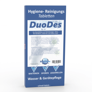 DuoDes 1g Tab Chlordioxid– 2% – zur sicheren Desinfektion von Rohrleitungen, IBC Lagerbehältern, Wasserbehälter und Zisternen
