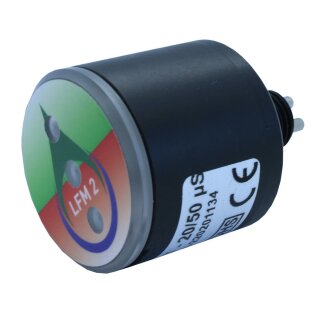 Aquintos Leitwertmessgerät Leitfähigkeitsmessgerät LFM 2 mit 3 LED Blinkanzeige im 2- Sekundentakt, Schaltpunkte Grün/gelb/rot 0-20µ/20-50µ/ab 50µS/cm mit 3/8" AG