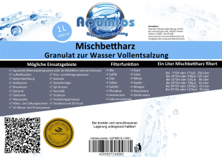 Mischbettharz PMB-101-3 Vollentsalzer Ionenaustauscher VE-Wasser 10 Liter 