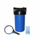 Big Blue Filtergeh&auml;use Trinkwasserfilter 10 x 4,5 Zoll mit 1 1/2 Zoll IG 2 O-Ringe Filterschl&uuml;ssel + Wandhalter