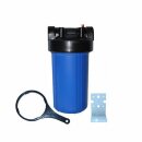 Big Blue Filtergehäuse Trinkwasserfilter 10 x 4,5 Zoll mit 1 1/2 Zoll IG 2 O-Ringe Filterschlüssel + Wandhalter