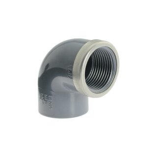 Winkel 90 Grad, PVC-U, Klebemuffe d-32mm x 1" IG verstärkt