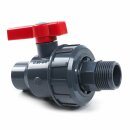PVC-Kugelhahn 32 mm Klebemuffe x 1" (33,25 mm)...