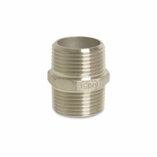 Doppelnippel 6-kant mit beidseitigem AG Edelstahl 1"  V4A DIN 2999