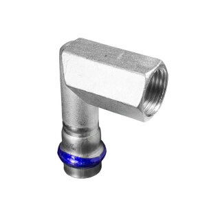 Übergangswinkel 90° mit Innengewinde 3/4" Edelstahl V4A 22m V-Kontur