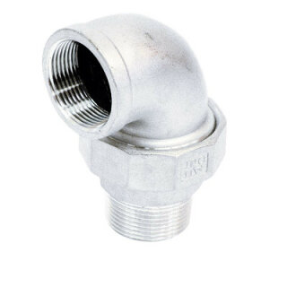 Winkelverschraubung 90° 3/4" AG auf 3/4" IG Edelstahl V4A