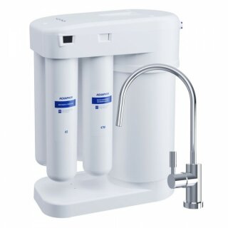 AQUAPHOR RO-101S Umkehrosmoseanlage mit 1 Wege Wasserhahn weiß Trinkwasserfilter Reverse Osmosis System 50 GPD Membran für 190 Liter am Tag