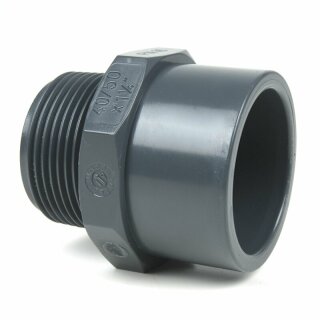 PVC-Gewindestück Klebeseite 32mm/40 mm, Außengewinde 1" (33,25 mm)