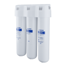 AQUAPHOR Crystal H TRIO Trinkwasserfiltersystem mit 1 Wege Wasserhahn Wasserenthärter mit Keimsperre Mikrofiltration bis 0,8 Mikrometer
