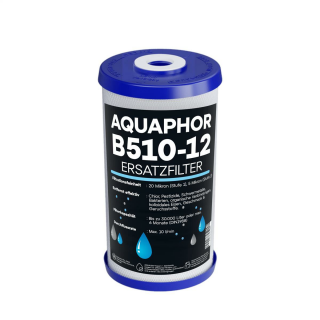 AQUAPHOR B510-12 Ersatz-Wasserfilter 2-Stufen AQUALEN + AKTIVKOHLE Filtrationskartusche bis 5 Mikron für Gross Midi - BIG Blue und Jumbo Filtergehäuse