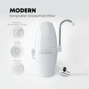 AQUAPHOR MODERN weiß Auftisch-Wasserfilter - Wasserhahnfilter mit B200 AQUALEN + AKTIVKOHLE ALL-IN-1 SCHUTZ-KARTUSCHE