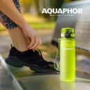 AQUAPHOR Wasserfilter-Trinkflasche CITY  Grün 0,5L mit Aktivkohle-Wasserfilter aus Kokosnussschalen für 150 Liter gefiltertes Trinkwasser