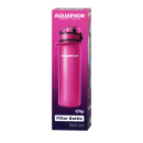 AQUAPHOR Wasserfilter-Trinkflasche CITY Kirsch-Rot 0,5L mit Aktivkohle-Wasserfilter aus Kokosnussschalen für 150 Liter gefiltertes Trinkwasser