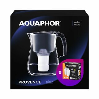 AQUAPHOR PROVENCE schwarz Tischwaserfilter inkl. 1x A5 + 2x A5H Wasserfilter-Kartuschen