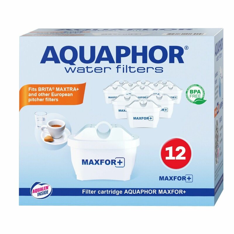12 x MAXFOR+ für AQUAPHOR und BRITA passend Filterkartusche