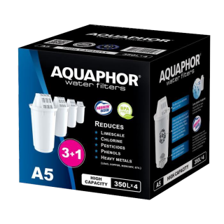AQUAPHOR A5 Aqualen Wasserfilter-Kartusche Pack 3+1 für Provence, Prestige, Atlant, Arctic und Smile Tischwasserfilter