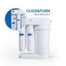 AQUAPHOR RO-101S Umkehrosmoseanlage inkl. K2,K5 und K7M Ersatzfilter mit 1 Wege Wasserhahn weiß Trinkwasserfilter Reverse Osmosis System 50 GPD Membran für 190 Liter am Tag