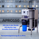 OsmoControl APRO150 Umkehrosmoseanlage Entsalzungsanlage für 150 Liter die Stunde Permeat mit Grundfos Dosiersystem und Antiscalant in schwarz eloxiert