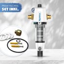 Aquintos MKB40 ECO-Line Wasserenthärtungsanlage • Entkalkungsanlage inkl. 50 Kg Salz, RDX Rückspülfilter, Siphon, Härtemessbesteck, 2x Flexschläuche und Bypassventil