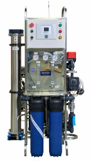 OsmoControl APRO-HS-500-LE | Brackwasser-Umkehrosmose 500 L/h | bis 10.000 ppm TDS, inkl. Dosieranlage, SPS-Steuerung mit Andriod App-Funktion, digitale Leitwert und Durchflussanzeigen.