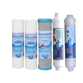 Filter SET Umkehrosmose Anlage 6 Stufen Osmose Trinkwasser Ersatzfilter Patrone 