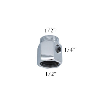 Aquintos Anschluss T-Stück Adapter AG1/2" x IG1/2" mit seitlichem Innengewinde in IG1/4"